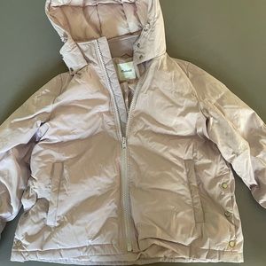 Madewell light purple puffer jacket with hood